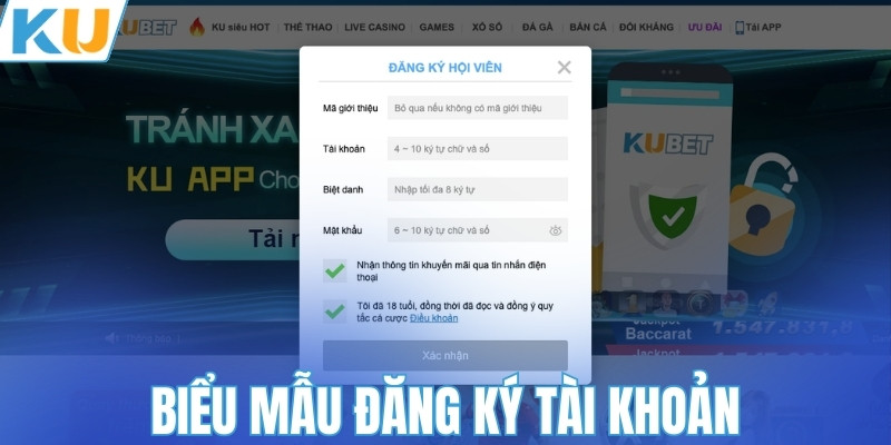 Biểu mẫu đăng ký tài khoản